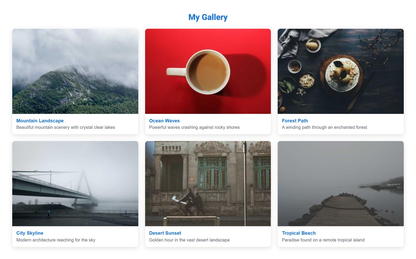 Classic grid image gallery from the Tabulizer gallery demo