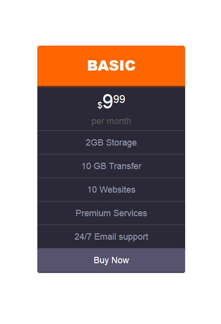 Responsive Pricing Tables #2