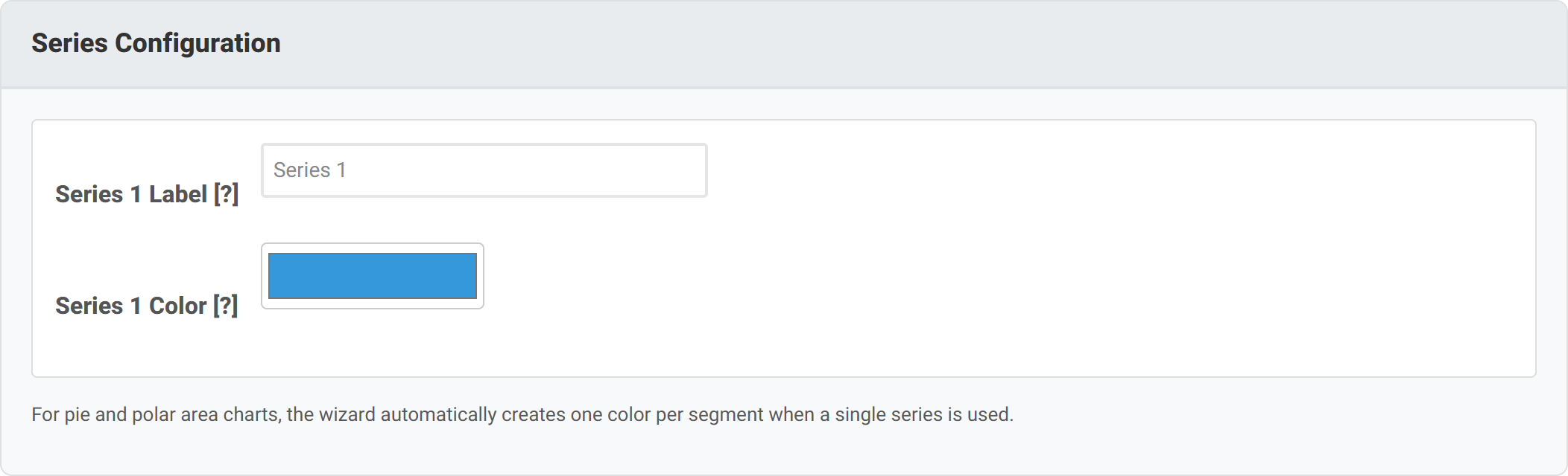 The Series Configuration group with a label field and a colour picker for each series.