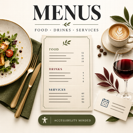 Restaurant Menus and Service Price Lists
